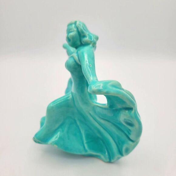 Vintage Monrovia Walker California Pottery Dancing Lady Aqua Blue Figurine - Picture 2 of 14